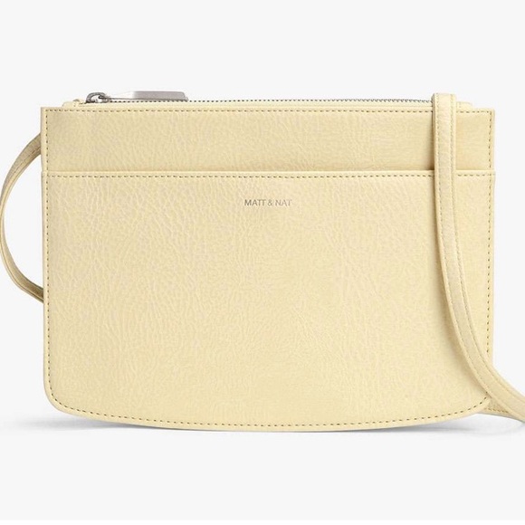 Matt & Nat Handbags - Matt & Nat vegan leather crossbody 3 compartment yellow